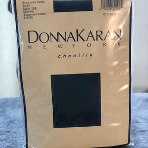 𝅺DONNA Karan Chenille Black and white hosiery size small‎